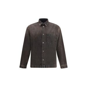 7FOR Denim ButtonDown Shirt Men Black Jackets